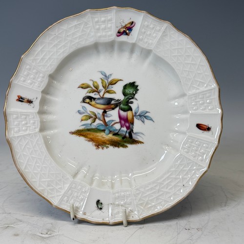 271 - A Meissen ornithological dessert Plate, together with a large Imari style Charger, Minton, a pair of... 