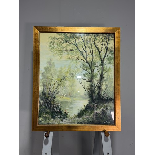 236 - Leslie Cole (20th century), watercolour of river landscape, signed, 66 cm x 53 cm, framed and glazed... 