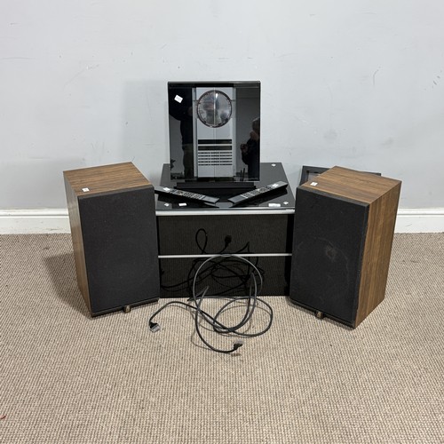 217 - A Bang & Olufsen Beosound 3200, W 31 cm x H 37 cm x D 12 cm, with a small black Cabinet and a qu... 