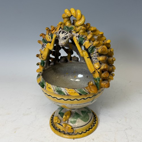 270 - A collection of late 19th/early 20th century Guatemalan Pottery, including; polychrome majolica ince... 