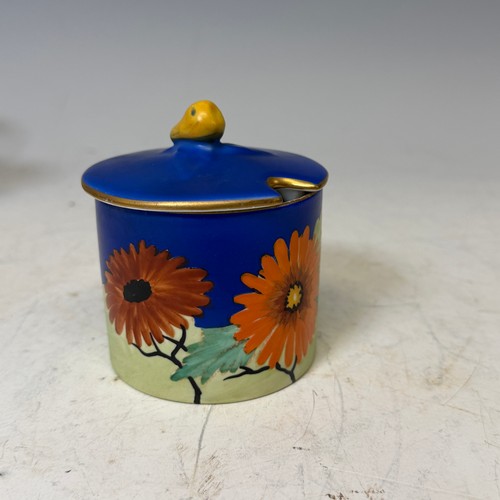 219 - A Carlton ware Art Deco style centrepiece Dish, of a blue floral design, W 31 cm x H 9 cm x D 18.5 c... 