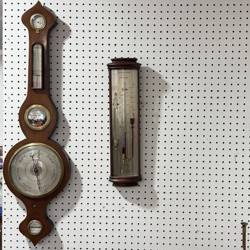 149 - A 19th century mahogany wheel Barometer, by 'A.Intross, Rochester Bridge', applied with thermometer ... 