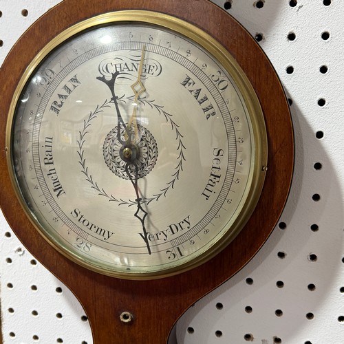 149 - A 19th century mahogany wheel Barometer, by 'A.Intross, Rochester Bridge', applied with thermometer ... 