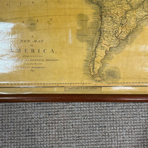 197 - A Victorian five chart Educational Wall Map Scroll, comprising 'A Chart of the World on Mercator's p... 