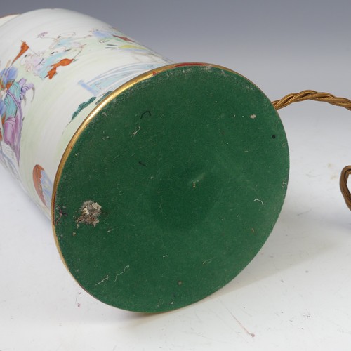 26 - A Chinese porcelain famille rose vase, 19th century, of baluster form, converted to a table lamp, de... 