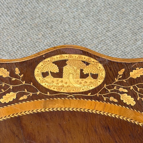 63 - An Irish Killarney marquetry and yew occasional Table, third quarter 19th century, the scalloped edg... 