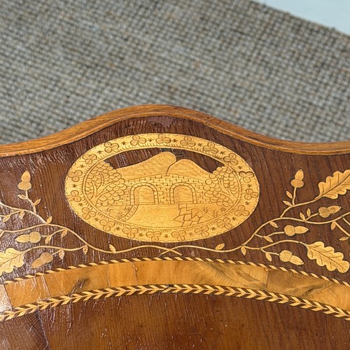 63 - An Irish Killarney marquetry and yew occasional Table, third quarter 19th century, the scalloped edg... 