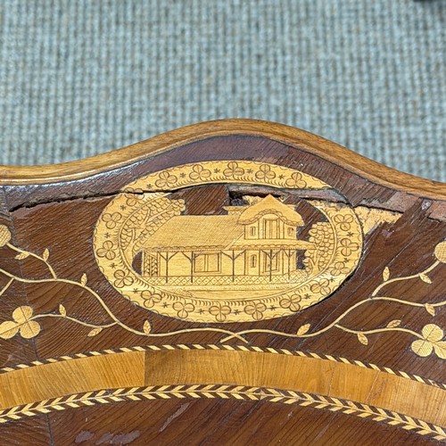 63 - An Irish Killarney marquetry and yew occasional Table, third quarter 19th century, the scalloped edg... 