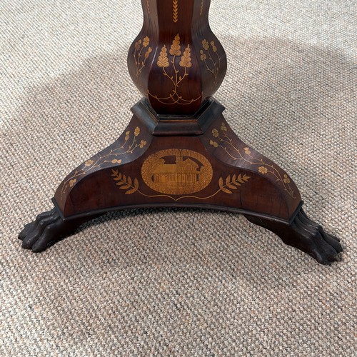 63 - An Irish Killarney marquetry and yew occasional Table, third quarter 19th century, the scalloped edg... 