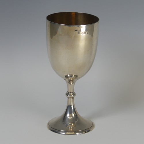 2 - A Victorian silver Goblet, by Charles Stuart Harris, plain circular foot with knop stem, the bowl in... 