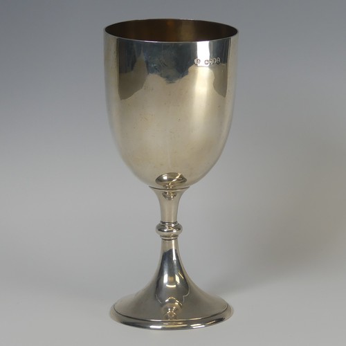 2 - A Victorian silver Goblet, by Charles Stuart Harris, plain circular foot with knop stem, the bowl in... 