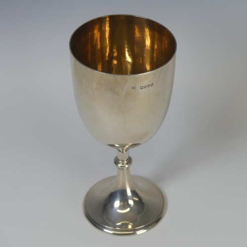 2 - A Victorian silver Goblet, by Charles Stuart Harris, plain circular foot with knop stem, the bowl in... 
