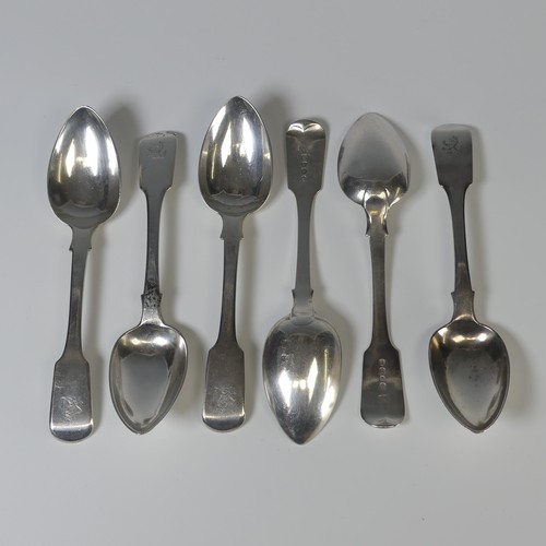 12 - A set of six George IV silver Dessert Spoons, by&nbsp;Jonathan Hayne, hallmarked London 1822, fiddle... 