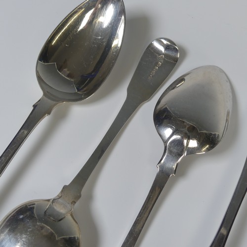 11 - A set of four George III silver Table Spoons, by Thomas Wilkes Barker, hallmarked London 1815, fiddl... 
