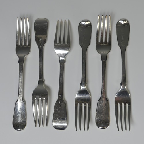 10 - A set of six George IV silver Forks, by William Eley I & William Fearn, hallmarked London 1820, ... 