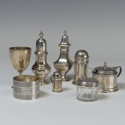 9 - An Edward VIII silver Mustard Pot, by William Neale & Son Ltd., hallmarked Birmingham 1936, toge... 