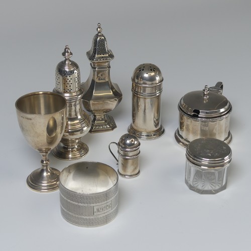 9 - An Edward VIII silver Mustard Pot, by William Neale & Son Ltd., hallmarked Birmingham 1936, toge... 