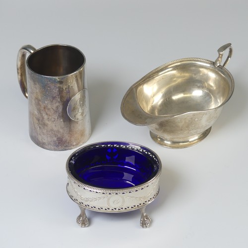 16 - A George III silver Open Salt, by Robert Hennell I, hallmarked London 1781, of oval form with pierce... 
