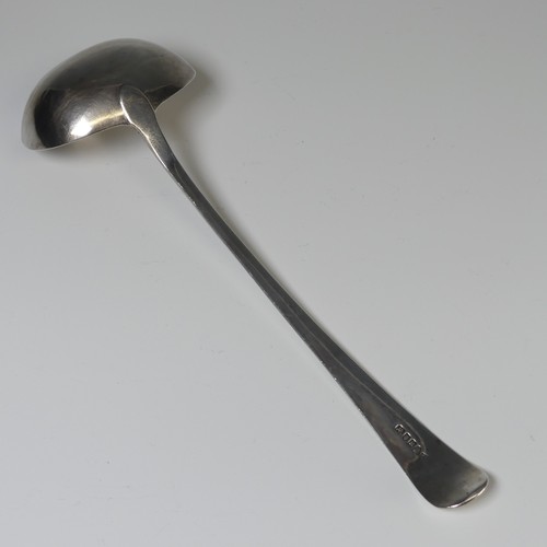 20 - A George III silver Soup Ladle, hallmarked London 1803, makers mark unclear, Old English pattern, mo... 