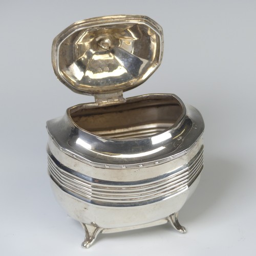21 - A George V silver Tea Caddy, by Thomas Bradbury & Sons Ltd., hallmarked Sheffield, 1917, of shap... 