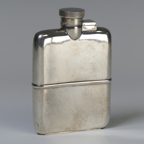 18 - A George V Scottish silver Hip Flask, by Hamilton & Inches, hallmarked Edinburgh, 1930, of plain... 