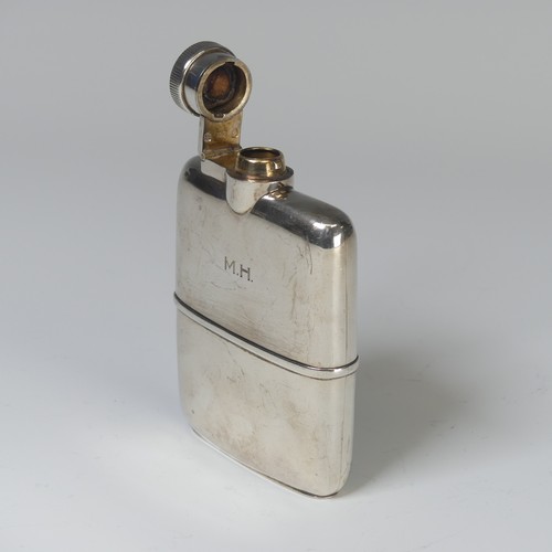 18 - A George V Scottish silver Hip Flask, by Hamilton & Inches, hallmarked Edinburgh, 1930, of plain... 