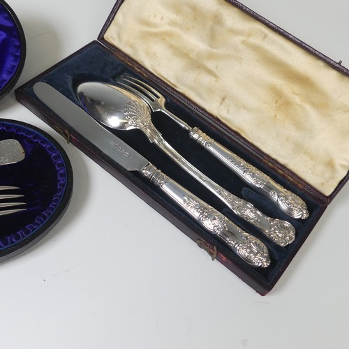 54 - A cased late Victorian Spoon and Fork Set, by&nbsp;Josiah Williams & Co., hallmarked London 1896... 