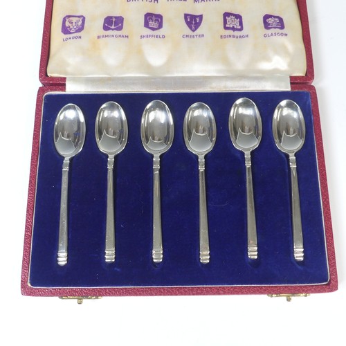 34 - A cased set of six Elizabeth II silver 'British Hall Marks' Tea Spoons, by&nbsp;Mappin & Webb Lt... 