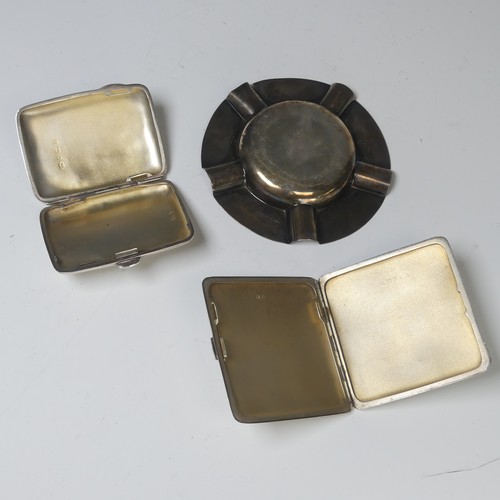 48 - A George VI silver Cigarette Case, by&nbsp;William Suckling Ltd., hallmarked Birmingham 1940, hinged... 