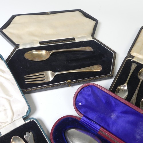 56 - A cased set of six Geroge V silver Teaspoons, by Lee & Wigfull, hallmarked Sheffield, 1932, with... 