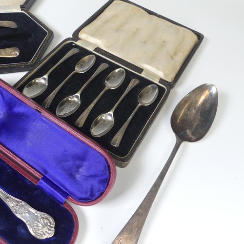 56 - A cased set of six Geroge V silver Teaspoons, by Lee & Wigfull, hallmarked Sheffield, 1932, with... 
