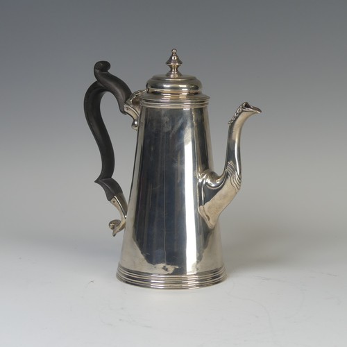 1 - An Edwardian silver Coffee Pot, by Lambert & Co., hallmarked London 1903, of plain conical form ... 