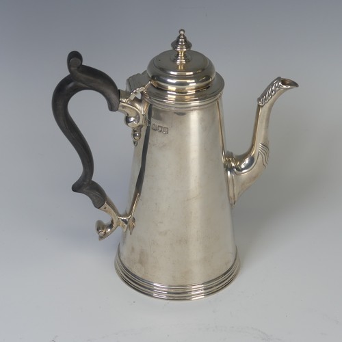 1 - An Edwardian silver Coffee Pot, by Lambert & Co., hallmarked London 1903, of plain conical form ... 
