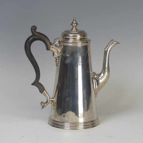 1 - An Edwardian silver Coffee Pot, by Lambert & Co., hallmarked London 1903, of plain conical form ... 