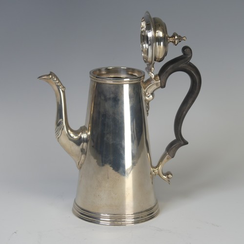 1 - An Edwardian silver Coffee Pot, by Lambert & Co., hallmarked London 1903, of plain conical form ... 