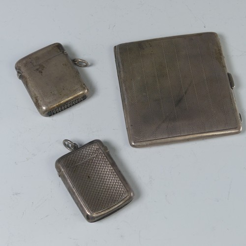 58 - A George V silver Cigarette Case, by Charles S Green & Co Ltd., hallmarked Birmingham 1929, toge... 