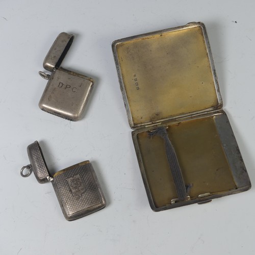 58 - A George V silver Cigarette Case, by Charles S Green & Co Ltd., hallmarked Birmingham 1929, toge... 