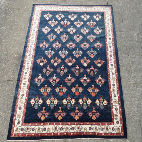 Tribal Rugs; a Persian Luri Gabbeh blue ground rug, wool pile, possibly ...