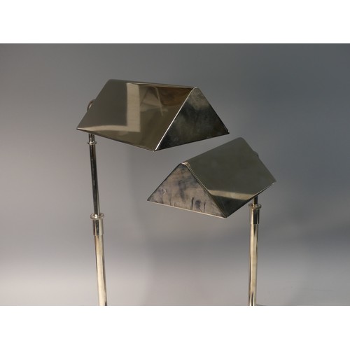 4 - 20th century design: a pair of Ralph Lauren chrome adjustable desk Lamps, (tallest) H 60 cm(2)... 