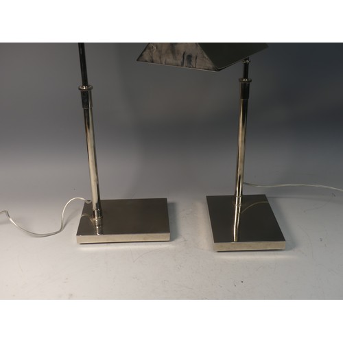 4 - 20th century design: a pair of Ralph Lauren chrome adjustable desk Lamps, (tallest) H 60 cm(2)... 