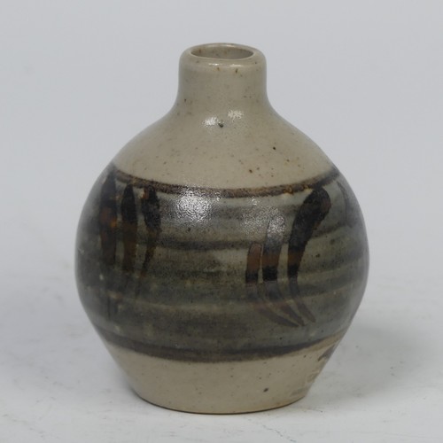 68 - Bernard Leach, CBE (1887-1979), a studio pottery stoneware globular pot, iron brushwork of a stylise... 