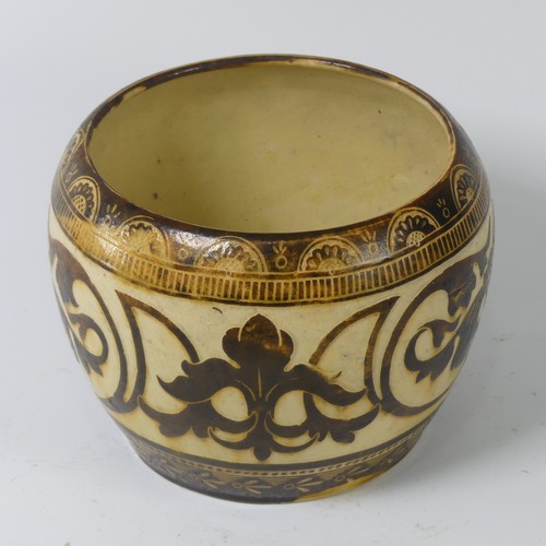 69 - A C. H. Brannam pottery Jardinière, dated 1852, decorated with scrolling foliage, incised 'C. H. Bra... 
