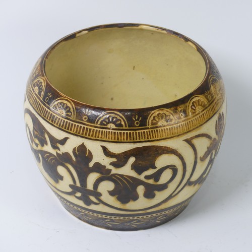 69 - A C. H. Brannam pottery Jardinière, dated 1852, decorated with scrolling foliage, incised 'C. H. Bra... 