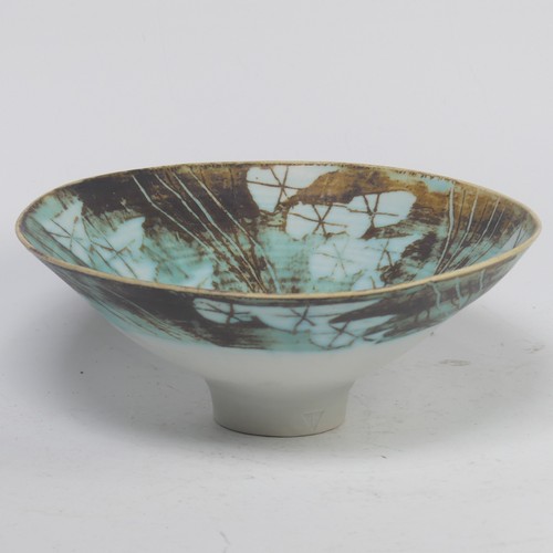 71 - Marianne de Trey (1913-2016), a studio pottery footed Bowl, impressed seal mark, 21cm diameter x 8cm... 