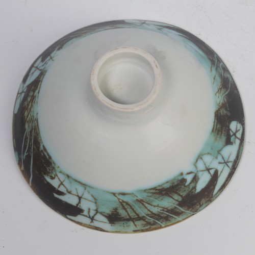 71 - Marianne de Trey (1913-2016), a studio pottery footed Bowl, impressed seal mark, 21cm diameter x 8cm... 