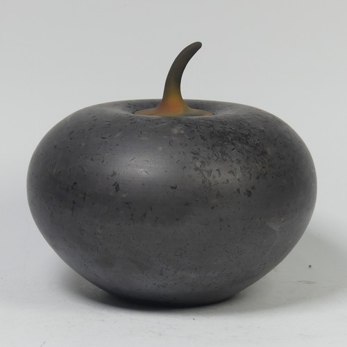 76 - Tim Andrews (b. 1960), a black smoke fired, lidded curling piece with cover,  impressed mark to unde... 
