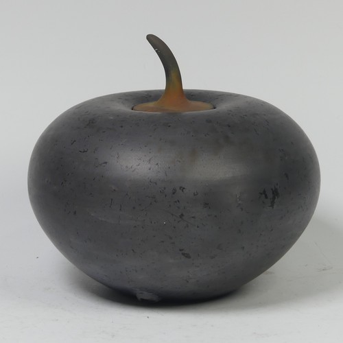 76 - Tim Andrews (b. 1960), a black smoke fired, lidded curling piece with cover,  impressed mark to unde... 