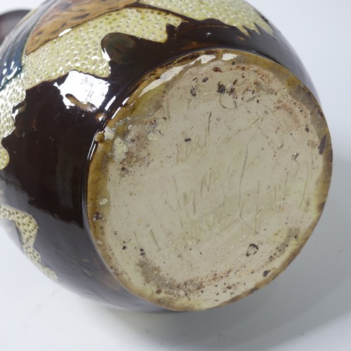 88 - A pair of C. H. Brannam pottery Vases, dated 1891, of baluster form, decorated by James S. Dewdney i... 