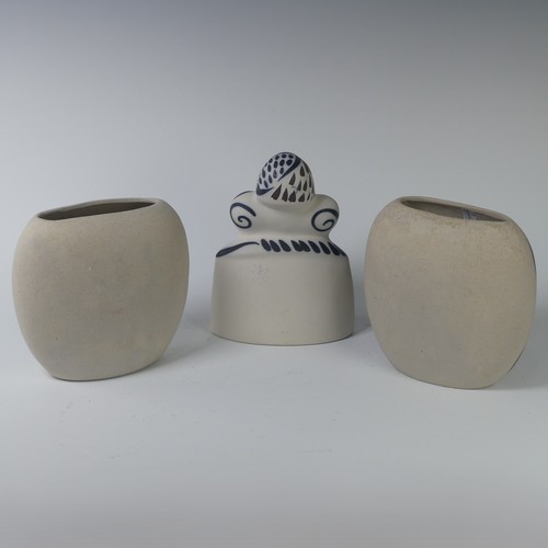 89 - A pair of Otero Regal ceramic Vases, mid-20th century, with 'Picassoesque' decoration, signed on bas... 