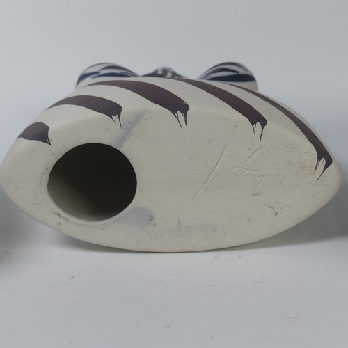 89 - A pair of Otero Regal ceramic Vases, mid-20th century, with 'Picassoesque' decoration, signed on bas... 